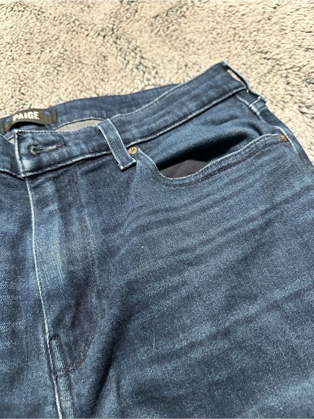 PAIGE Lennox Slim Straight Dark Wash Stretch Jeans Men’s 33x27 - Picture 5 of 11